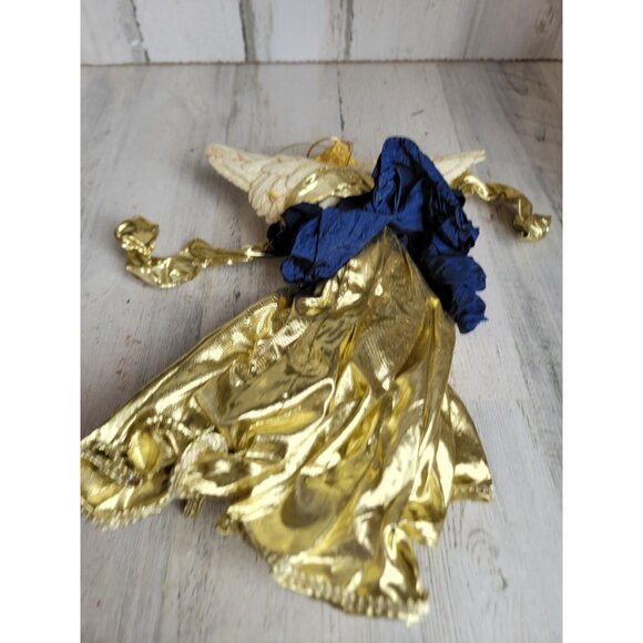vintage golden angel large ornament Xmas religious - Picture 8 of 10